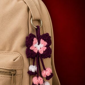 PURPLE BLOSSOM TASSEL CHARM